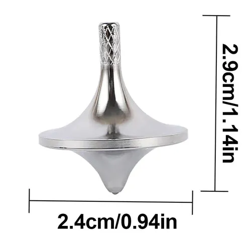 Endless Fun Mini Spinning Tops: Silver Steel Alloy Gyro Toys
