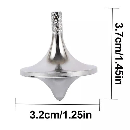 Endless Fun Mini Spinning Tops: Silver Steel Alloy Gyro Toys