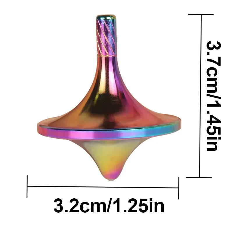 Endless Fun Mini Spinning Tops: Silver Steel Alloy Gyro Toys