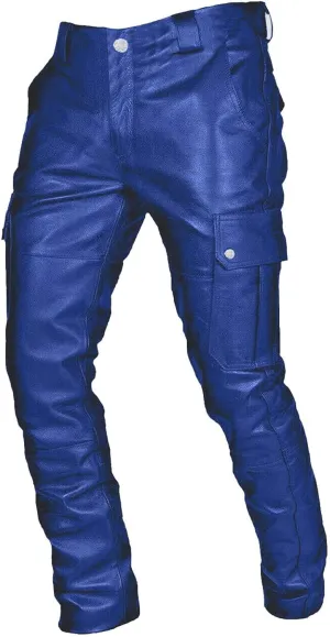 evzosrz Men's Faux Leather Pants Motorcycle Slim Fit Goth Steampunk Pants Sports Street Fall Winter Fashion Trousers