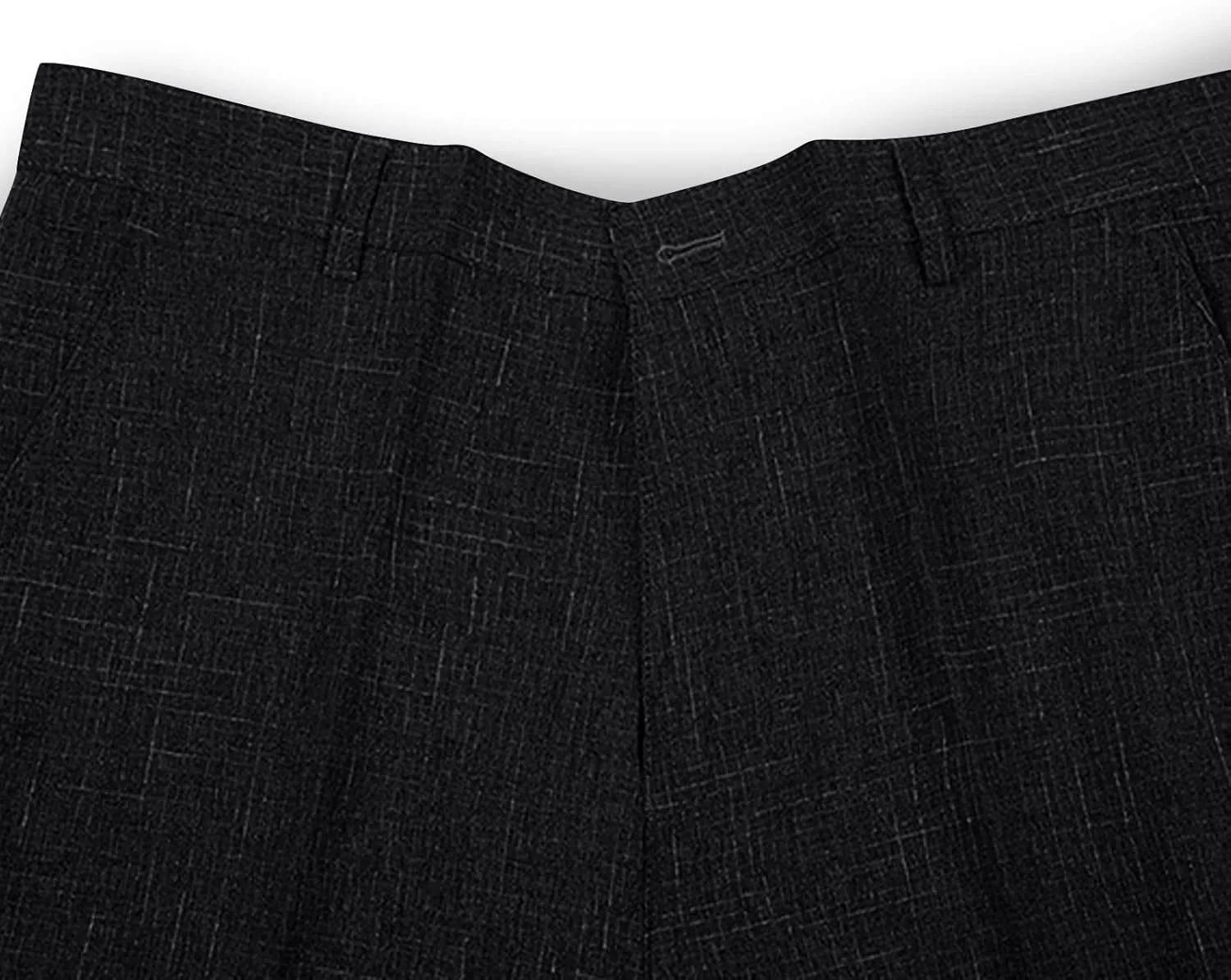 Finelylove Men's Linen Dress Pants Pleated Front Vintage Dress Pants Flex Twill Chino Pants Regular Fit Straight Leg