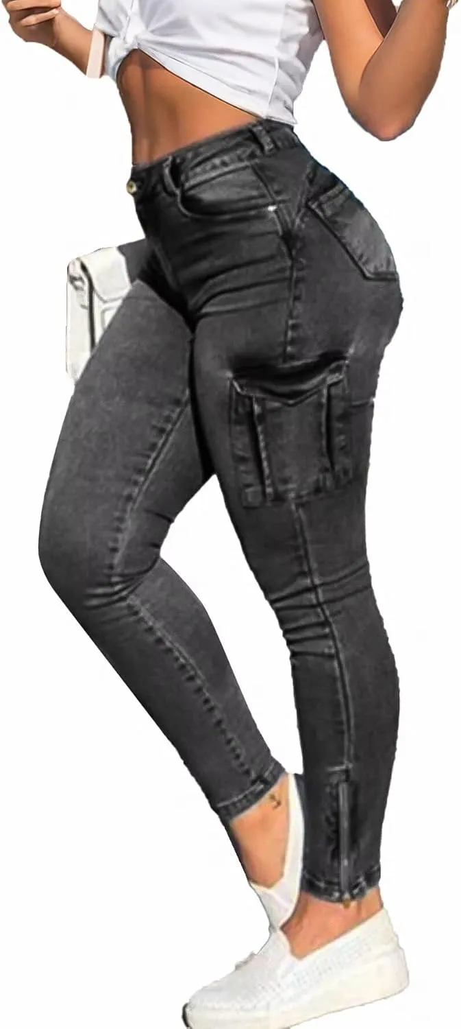 Flamingals Skinny Jeans for Women Stretch High Waisted Flap Pocket Butt Lifting Jeans