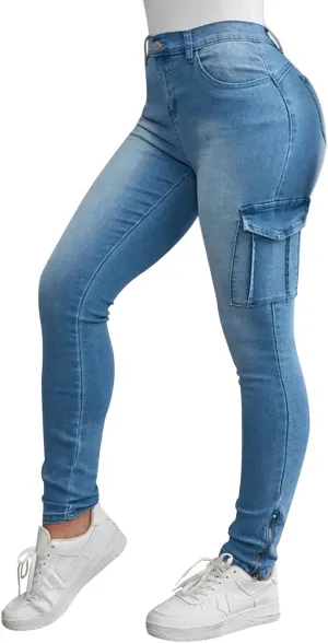 Flamingals Skinny Jeans for Women Stretch High Waisted Flap Pocket Butt Lifting Jeans