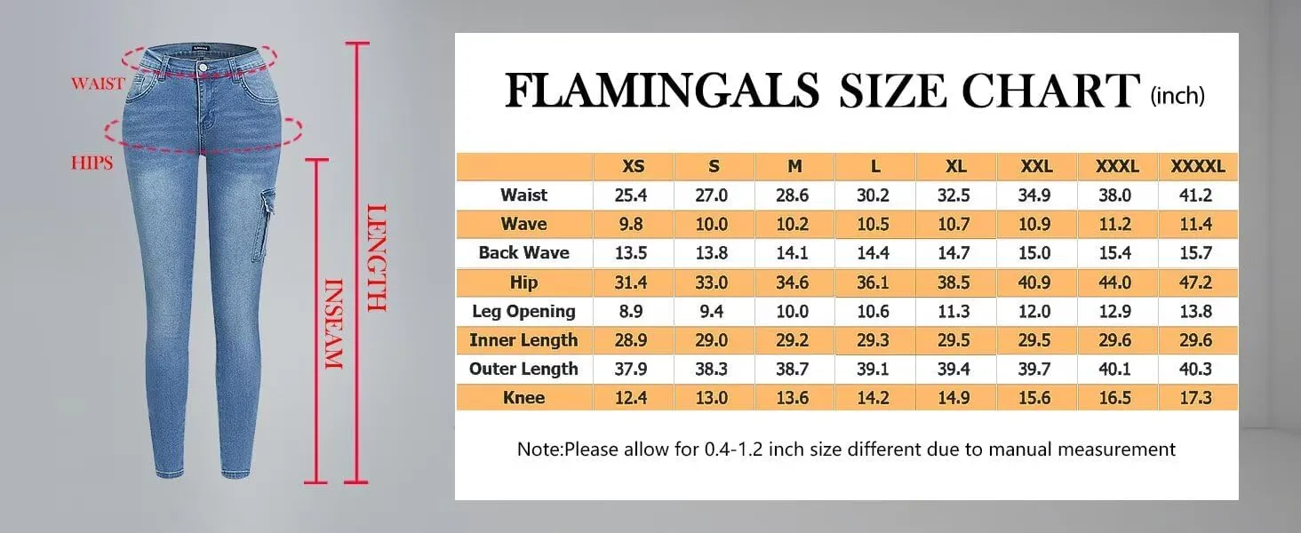 Flamingals Skinny Jeans for Women Stretch High Waisted Flap Pocket Butt Lifting Jeans