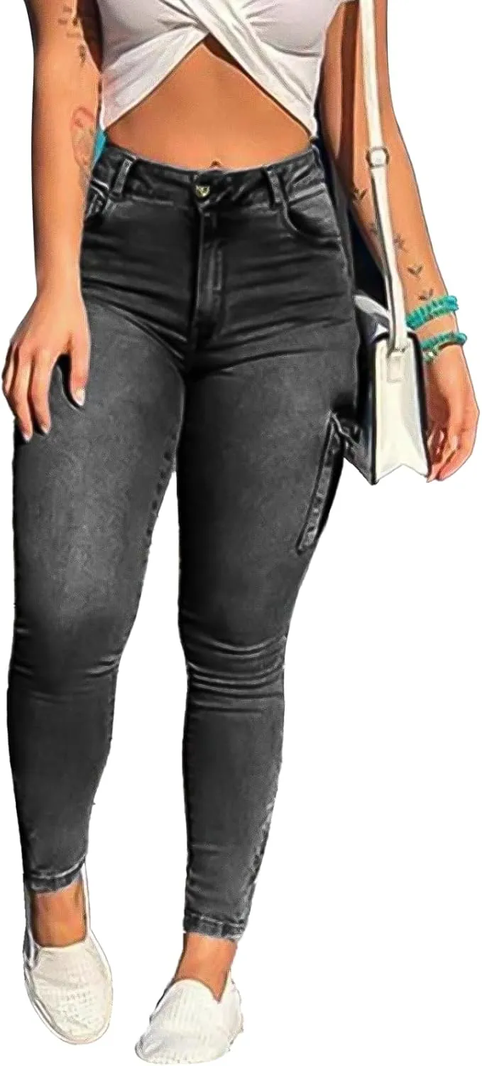Flamingals Skinny Jeans for Women Stretch High Waisted Flap Pocket Butt Lifting Jeans