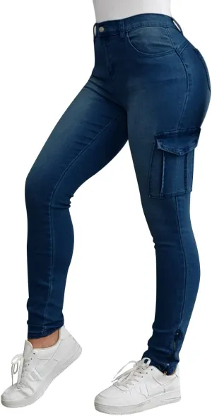 Flamingals Skinny Jeans for Women Stretch High Waisted Flap Pocket Butt Lifting Jeans