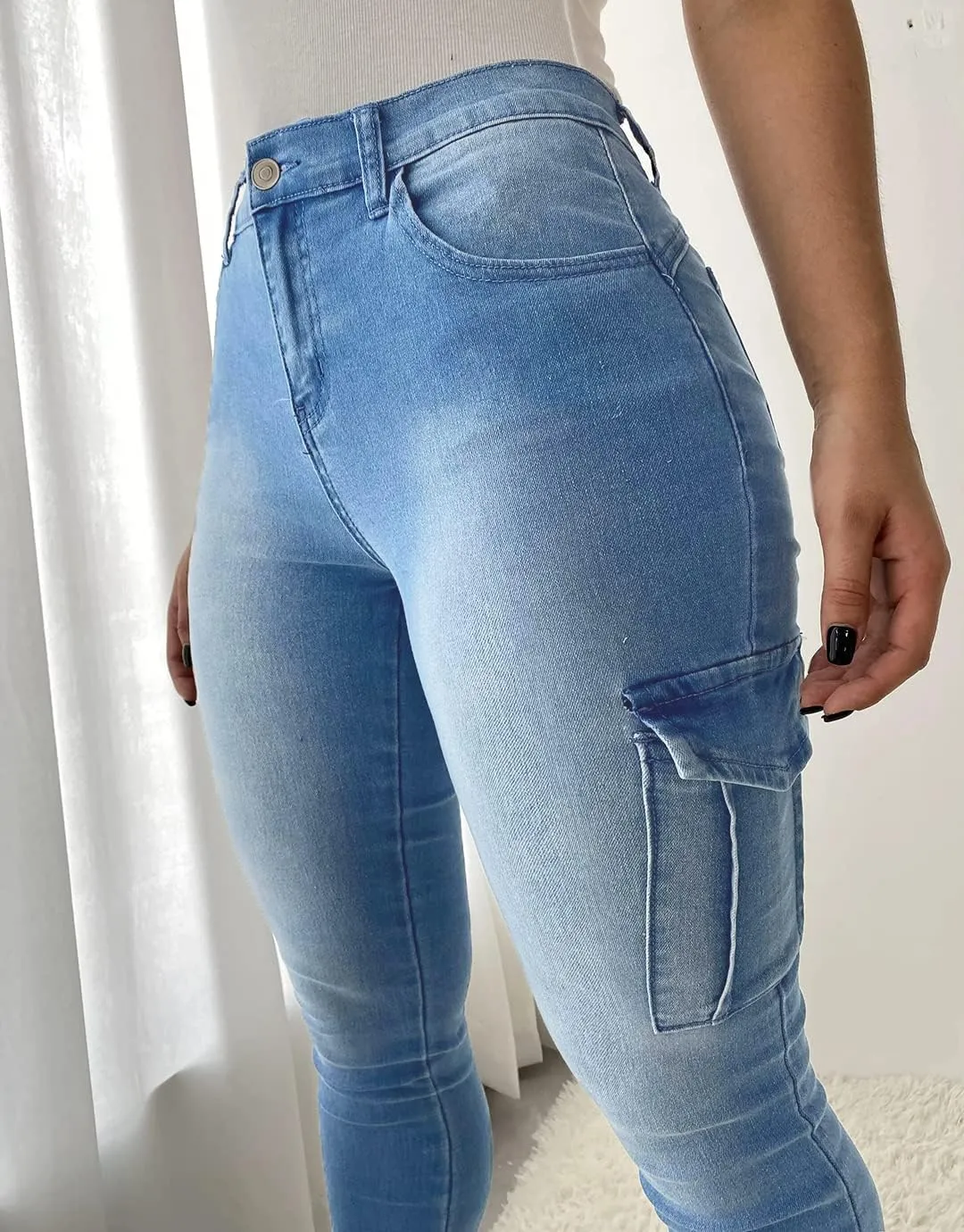 Flamingals Skinny Jeans for Women Stretch High Waisted Flap Pocket Butt Lifting Jeans