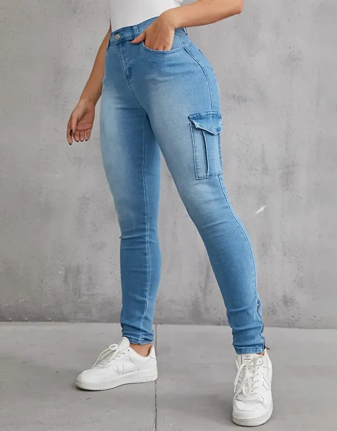 Flamingals Skinny Jeans for Women Stretch High Waisted Flap Pocket Butt Lifting Jeans