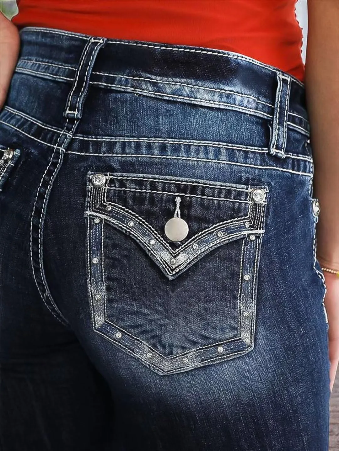 Flamingals Women's Denim Capri Jeans for Women Mid Rise Skinny Capri Pants