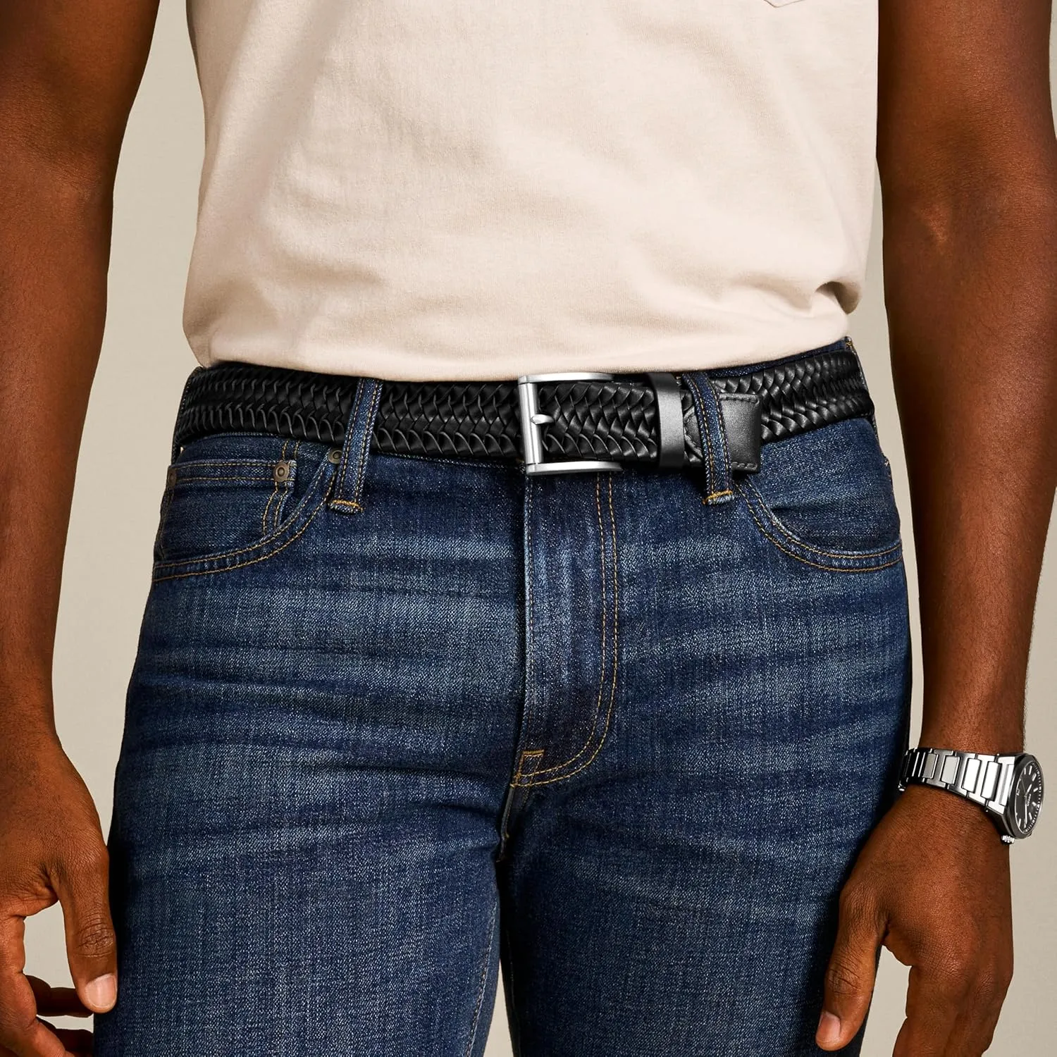 Fossil Men's Black Leather Belt