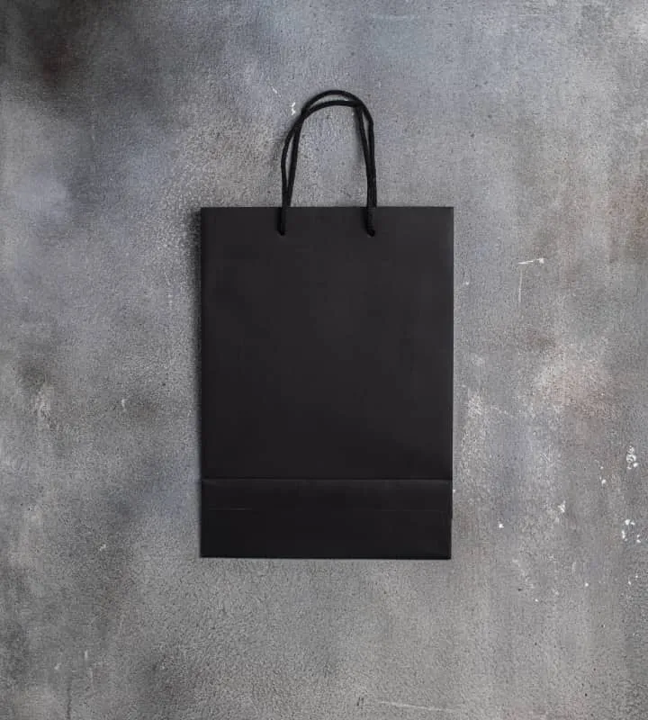 FSC® Black Dyed Rope Handle Paper Bags - 250x80x350mm