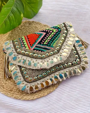 FUSION EMBELLISHED DESIGN BOHO BAG