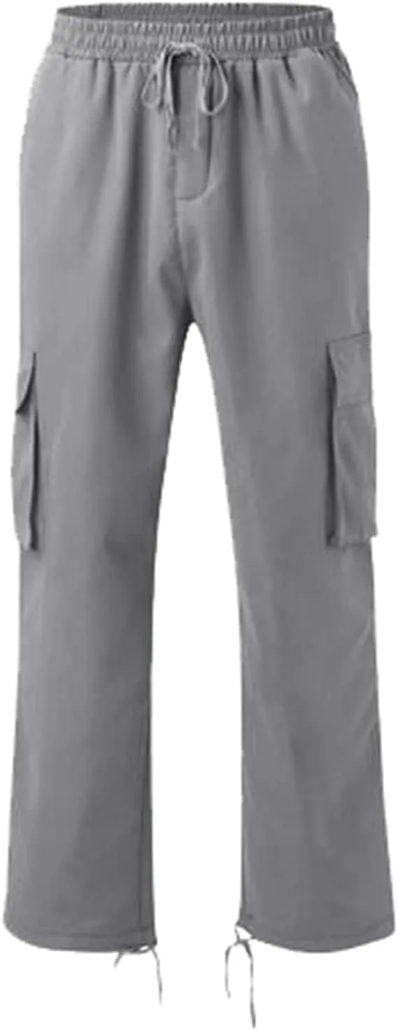 GIERIDUC Men's Cargo Pants Casual Long Pants Halloween Leggings Plus Size Mens Drawstring Cargo Pants Red and Black Tracksuit
