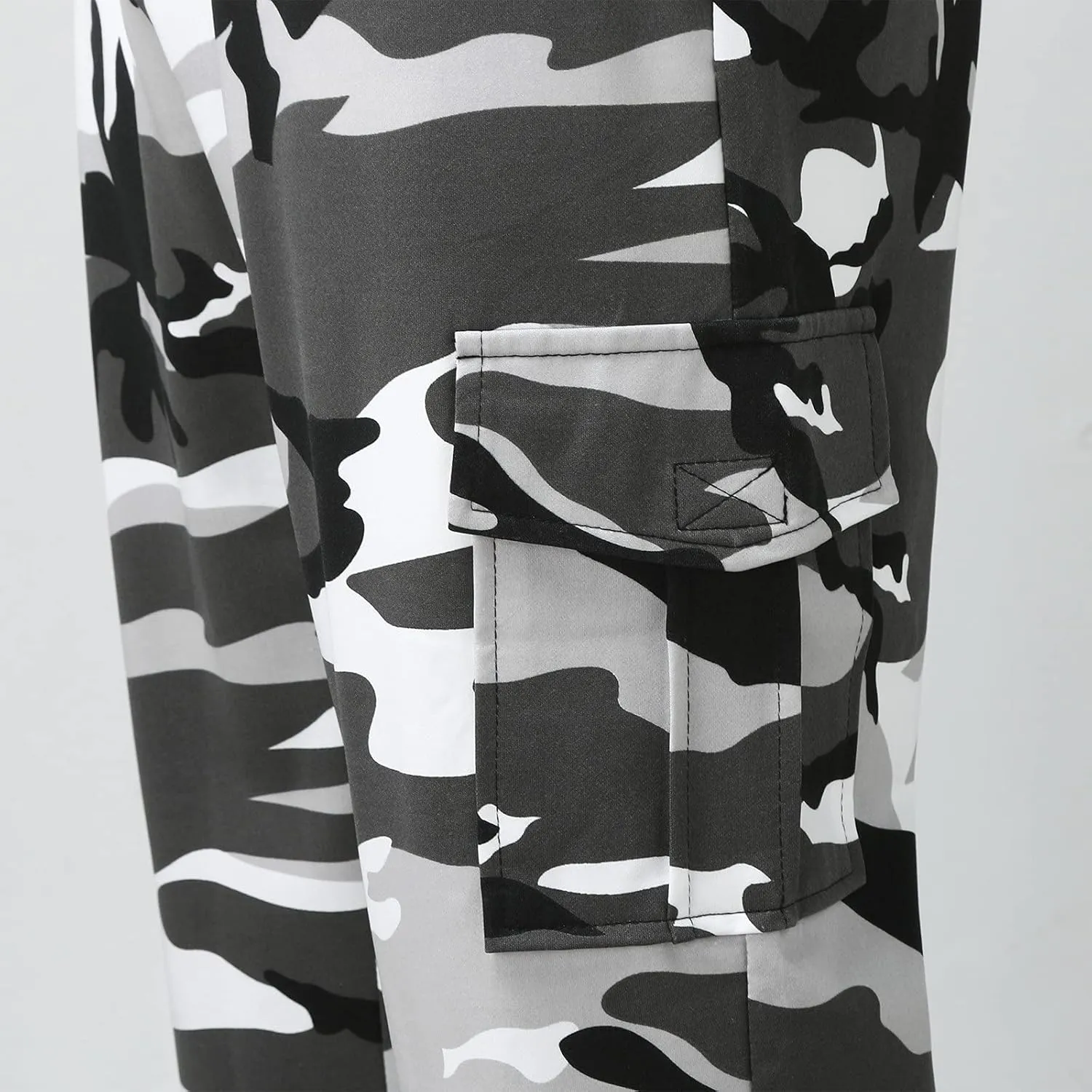 GIERIDUC Mens Cargo Pants Sweatpants Mens Lightweight Cotton Cargo Pants Waist Compression for Men High Waisted Scrub Pants
