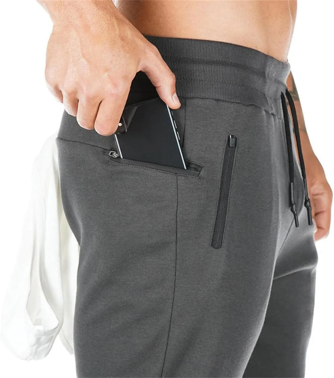 GIERIDUC Mens Stretch Waist Cargo Pants Corduroy Trousers Mens Slim Fit Straight Fit Corduroy Pants Men's Cotton Linen Pants