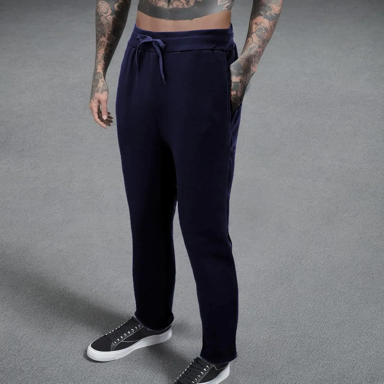GIERIDUC Men's Traditional Plaid Chino Pants Dress Pants for Bodybuilders Trousers with Zip Pockets Black Skinny Slacks Mens