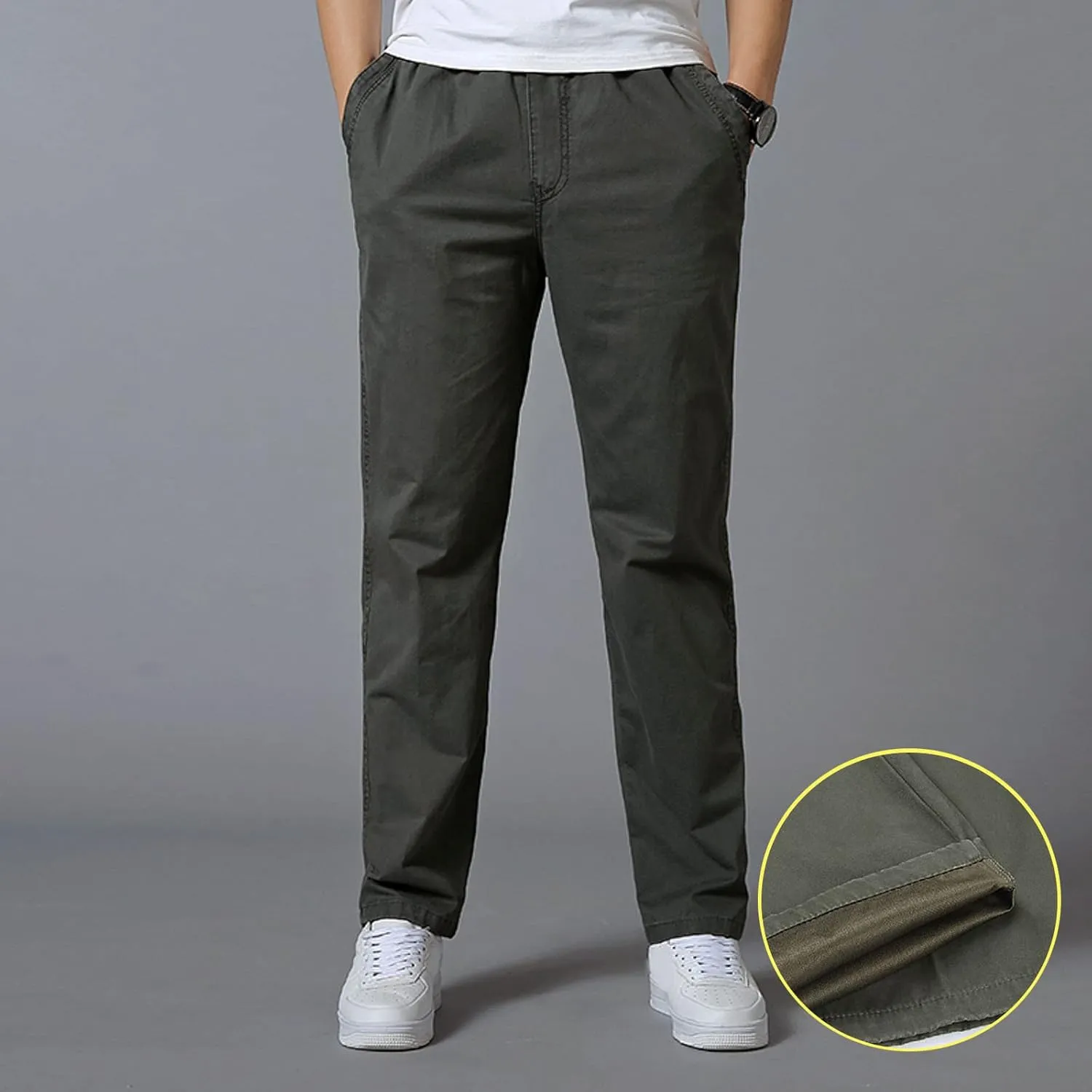 GIERIDUC Plaid Dress Pants for Men's Mens Work Trousers with Knee Pads Best Workout Pants for Men Corduroy Men's Pants Slim