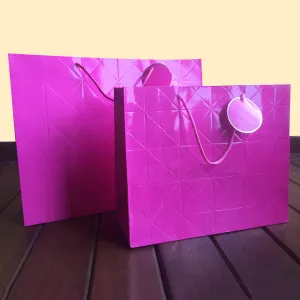 Gift Bags - Geometric Fuchsia <br/>(Set of 2)