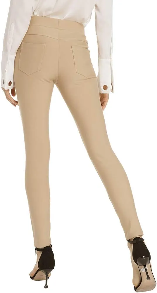 Ginasy Dress Pants for Women Business Casual Stretch Pull On Work Office Dressy Leggings Skinny Trousers with Pockets