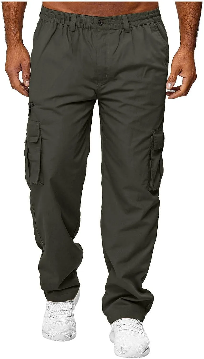 GOFULY Cargo Pants for Men Big and Tall Stretch Casual Sweatpants Pockets Big and Tall Pants Slim Fit Tactical Pants 2024