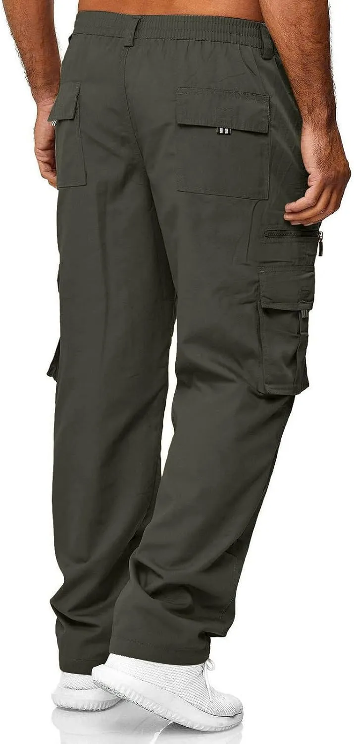 GOFULY Cargo Pants Mens Ripstop Stretch Baggy Sweatpants with Multi Pockets Y2K Hiking Pants Convertible Tall Pants Casual