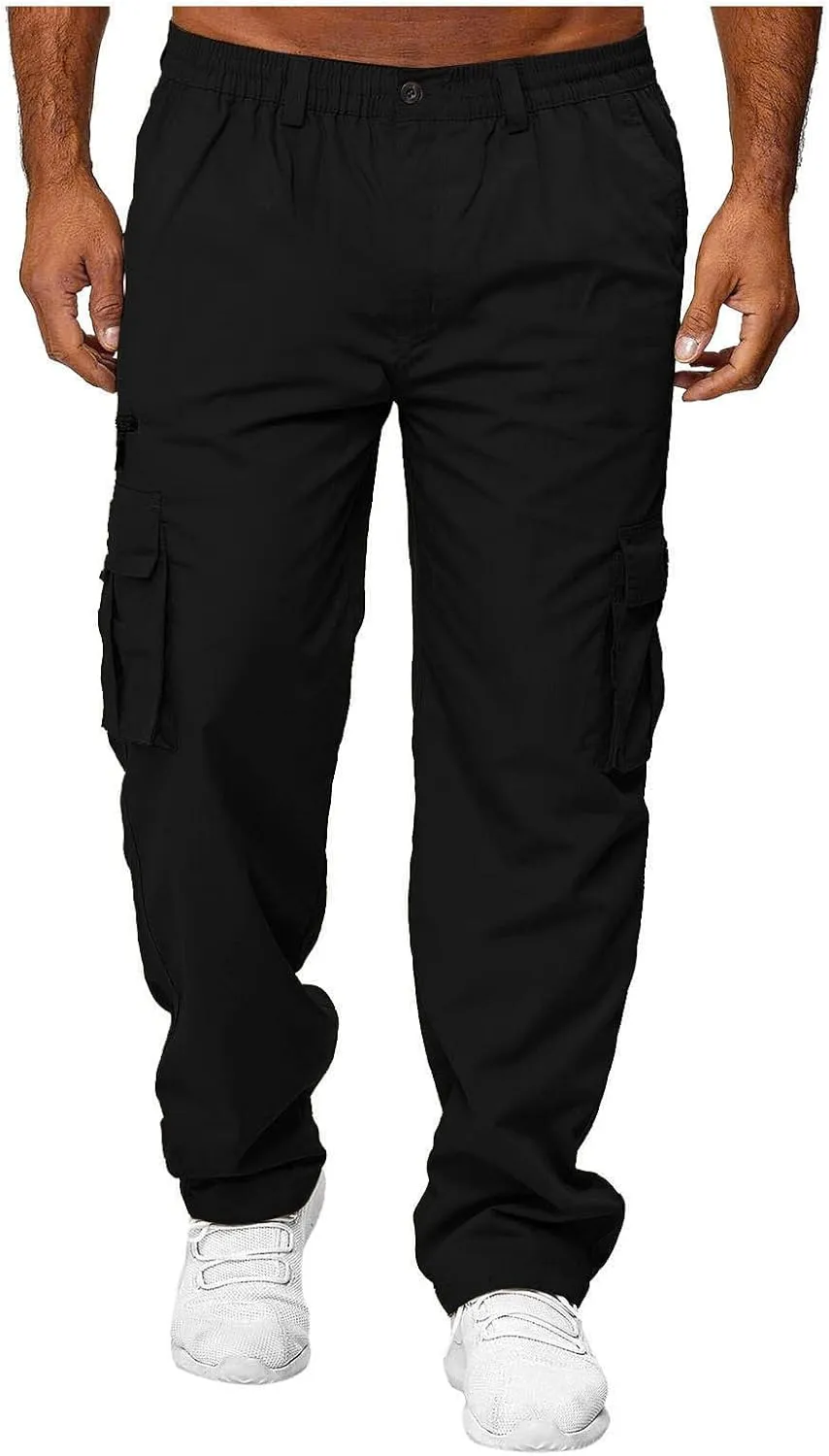 GOFULY Men Cargo Pants Work Ripstop Stretch Slim Fit Sweatpants with Pockets Special Occasions Pants Athletic Baggy Pants