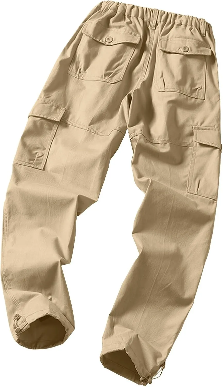 GOFULY Mens Cargo Pants Casual Ripstop Stretch Joggers Sweatpants Pockets Y2K Pants Men Slim Fit Travel Pants Plus Size 2024