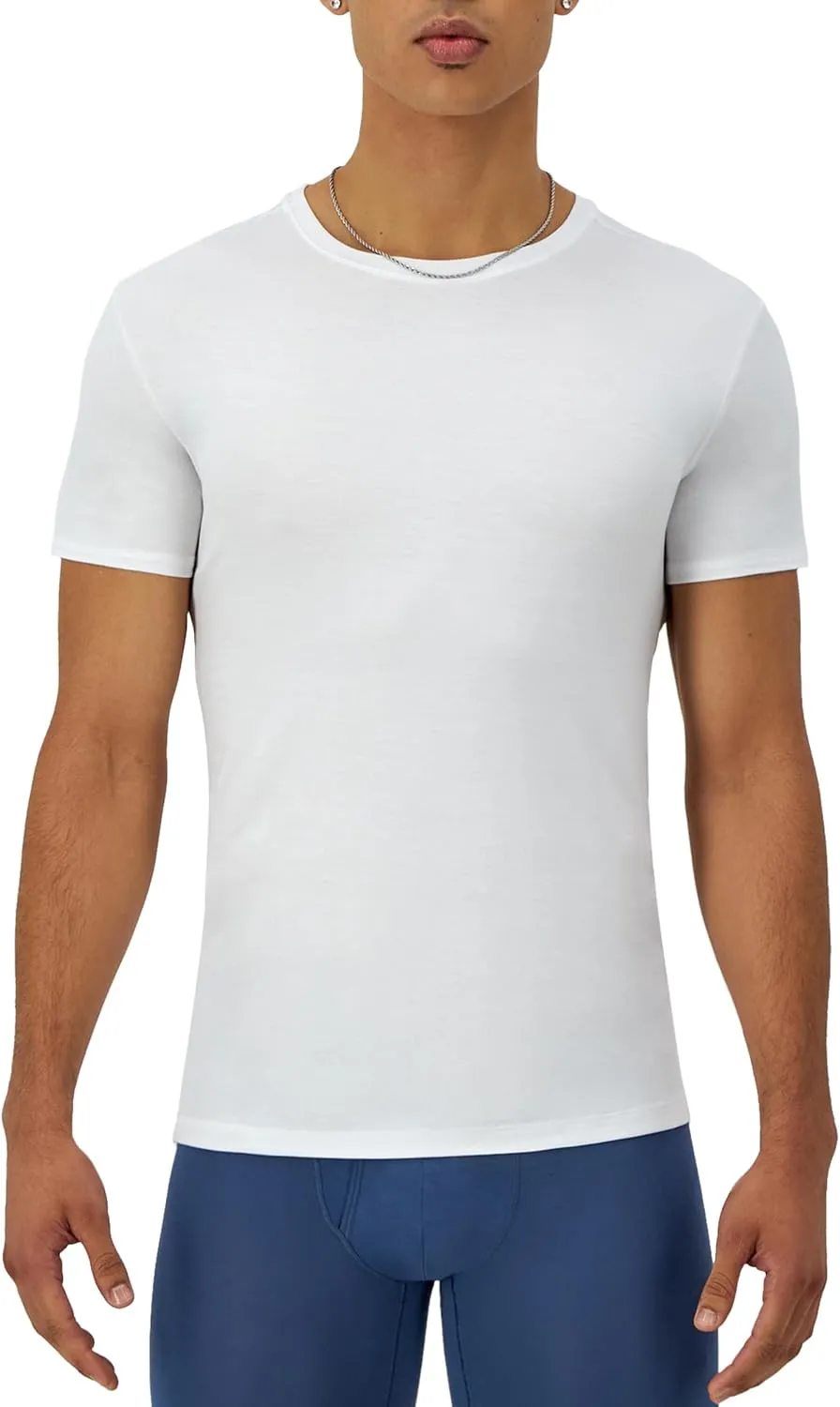 Hanes Men's Originals Supersoft T-Shirt, Viscose from Bamboo Undershirt, 2-Pack