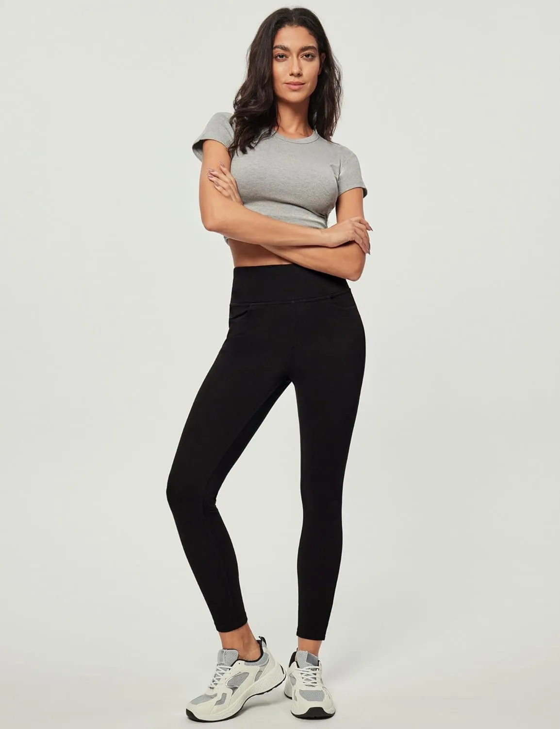 Heathyoga Jeggings for Women Tummy Control Skinny Stretchy Jeans for Women High Waist Pull on Jeans Leggings with Pockets