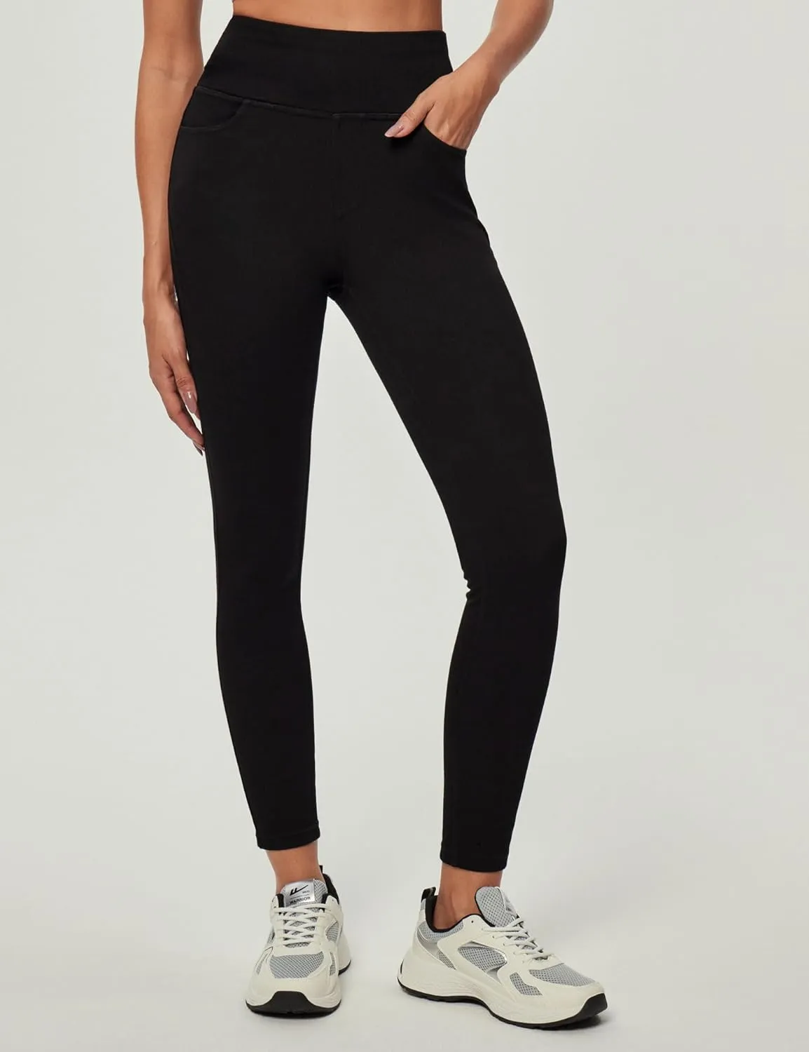 Heathyoga Jeggings for Women Tummy Control Skinny Stretchy Jeans for Women High Waist Pull on Jeans Leggings with Pockets