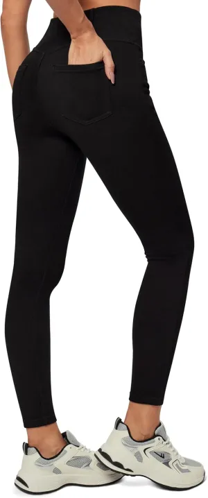 Heathyoga Jeggings for Women Tummy Control Skinny Stretchy Jeans for Women High Waist Pull on Jeans Leggings with Pockets