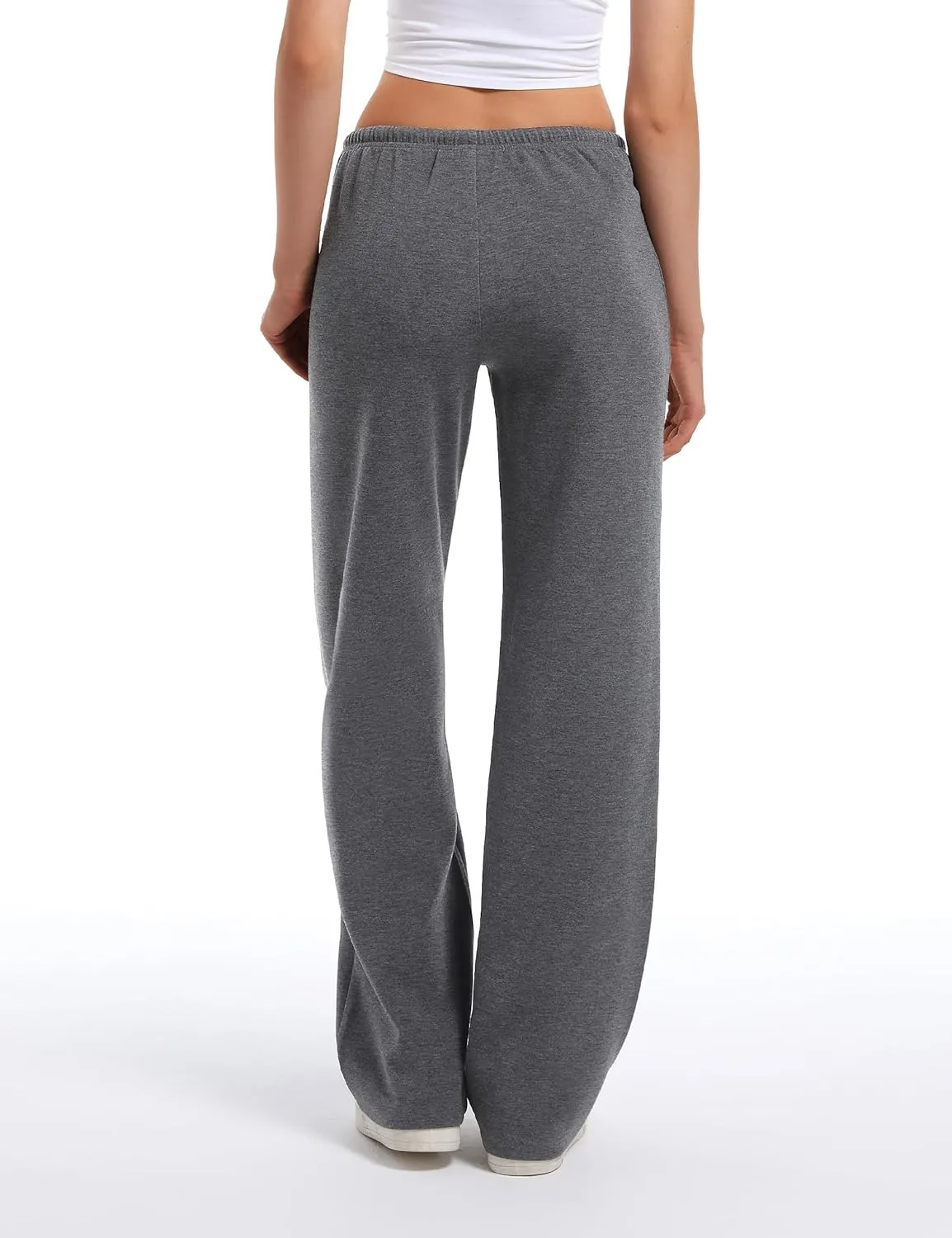 HeSaYep Women's Wide Leg Sweatpants Straight Leg Lowrise Sweat Pants Drawstring Elastic Low Waist Pants with Pockets