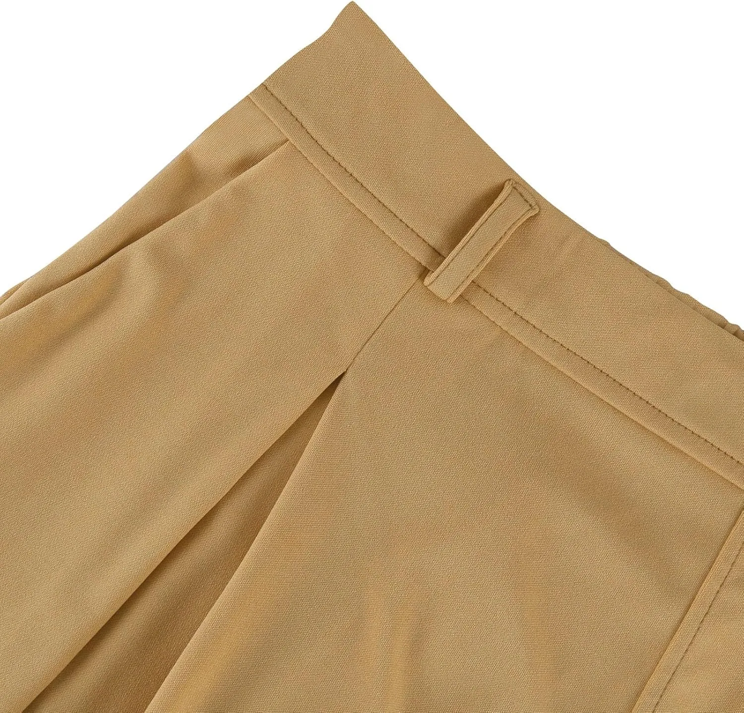 High Waist Flowy Office Work Pants Women with Pleated Elastic Waist Wide Leg Pants Women for Business Casual Slacks