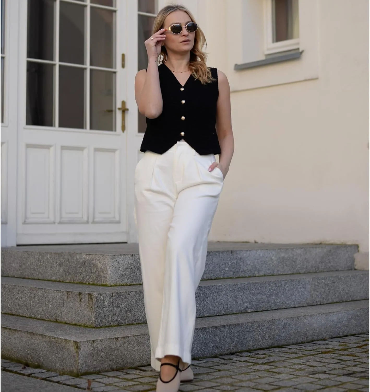 High Waisted Pants for Women Trendy Wide Leg Boyfriends Baggy Jeans y2k with Pockets