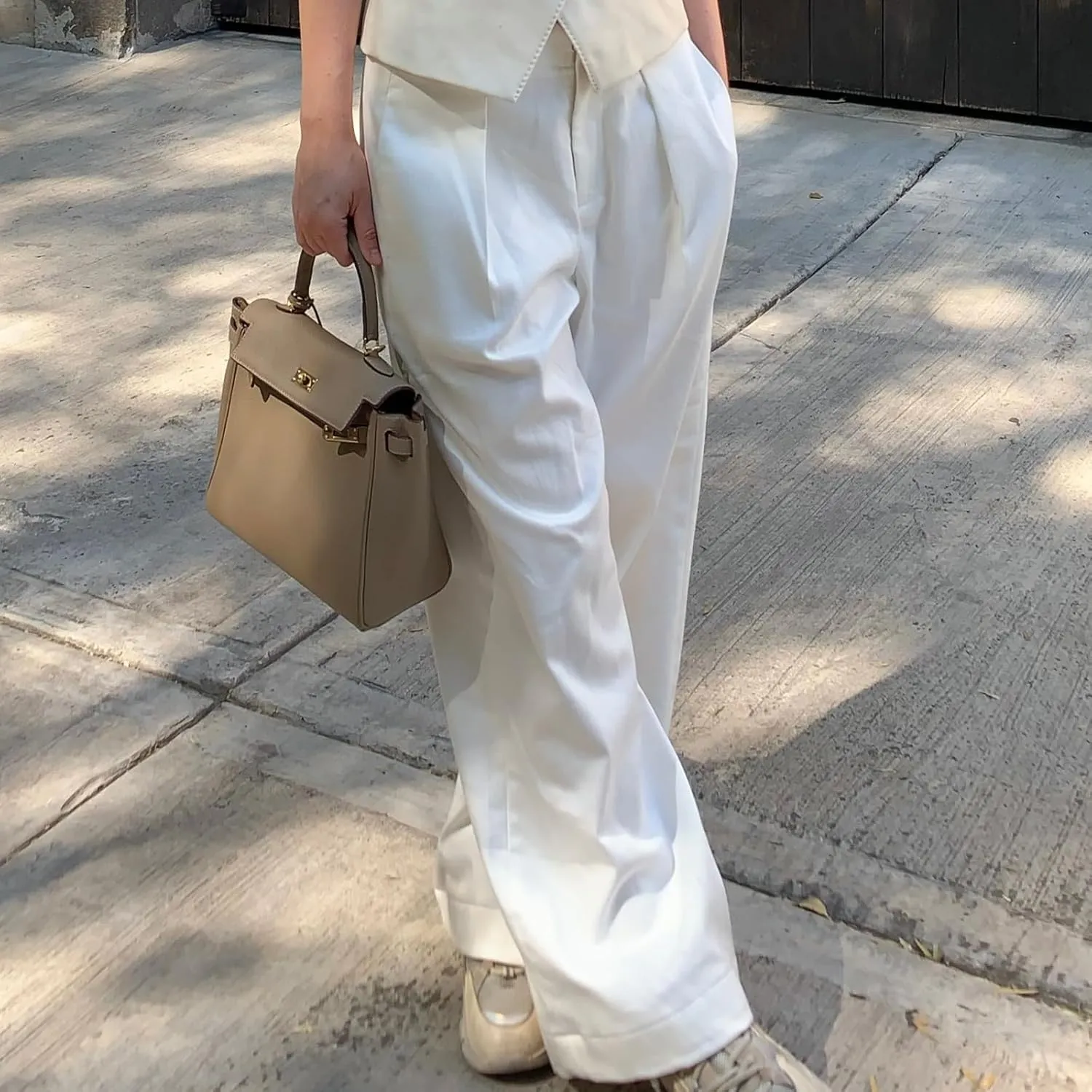 High Waisted Pants for Women Trendy Wide Leg Boyfriends Baggy Jeans y2k with Pockets