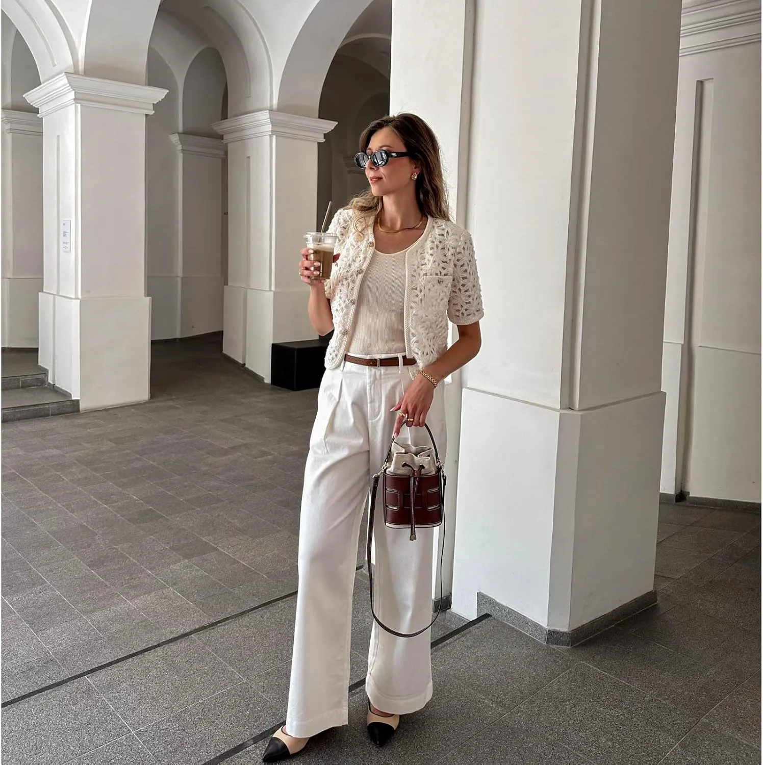 High Waisted Pants for Women Trendy Wide Leg Boyfriends Baggy Jeans y2k with Pockets