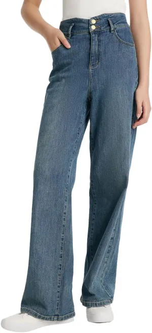 High Waisted Pants for Women Trendy Wide Leg Boyfriends Baggy Jeans y2k with Pockets