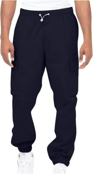 Hiking Cargo Pants for Men Casual Loose Straight Leg Joggers Lightweight Cotton Cargo Sweatpants