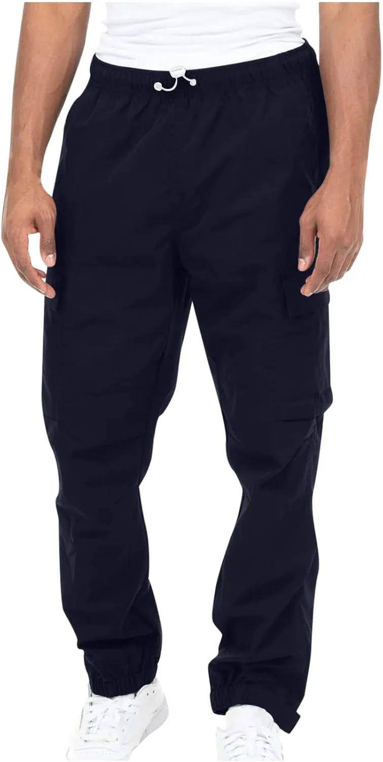 Hiking Cargo Pants for Men Casual Loose Straight Leg Joggers Lightweight Cotton Cargo Sweatpants