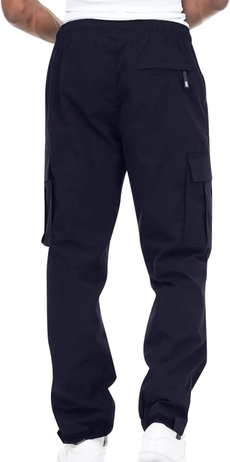 Hiking Cargo Pants for Men Casual Loose Straight Leg Joggers Lightweight Cotton Cargo Sweatpants