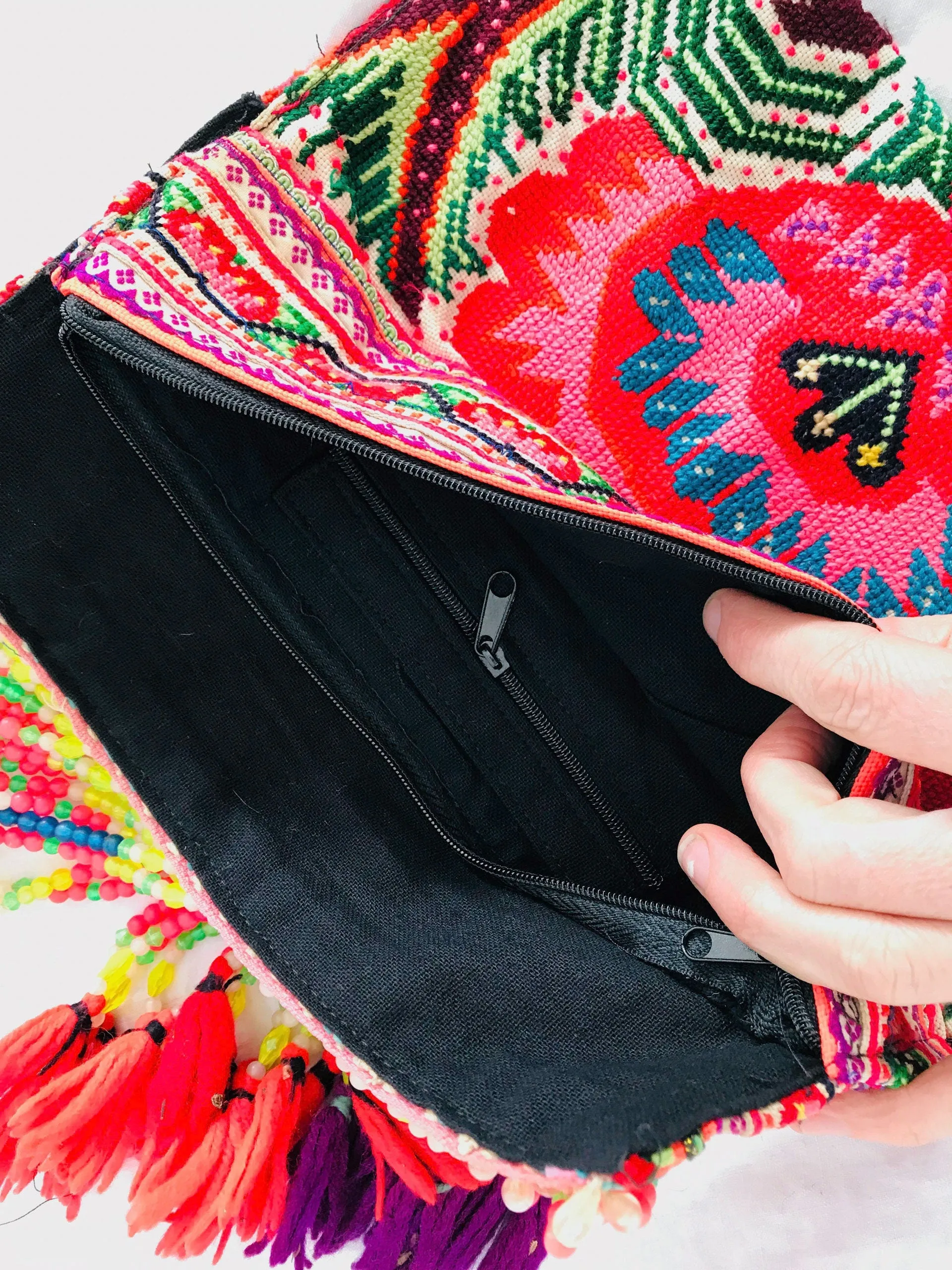 Hmong Embroidered and Beaded Purse. Clutch