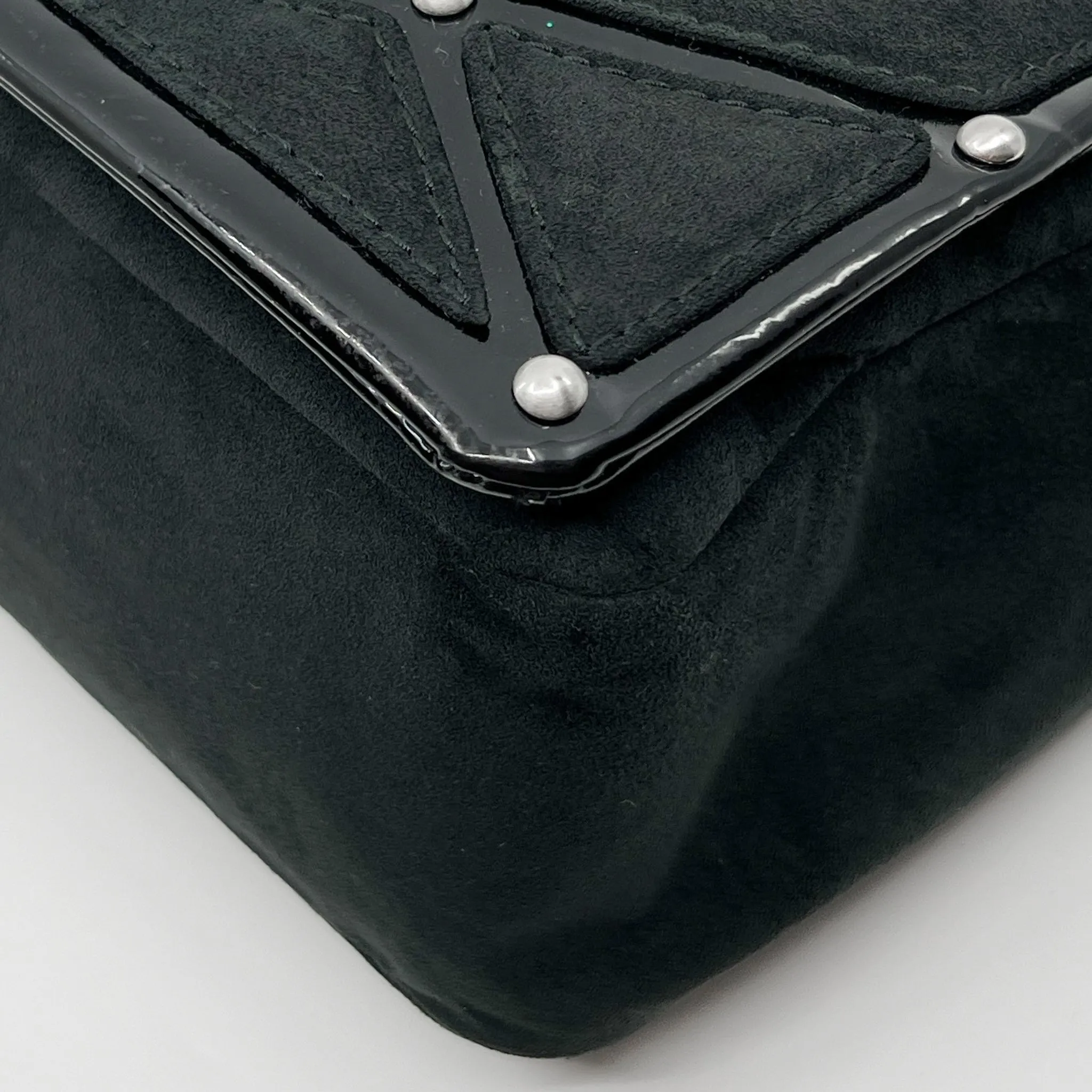 Hugo Boss Black Suede and Patent Leather Shoulder Bag