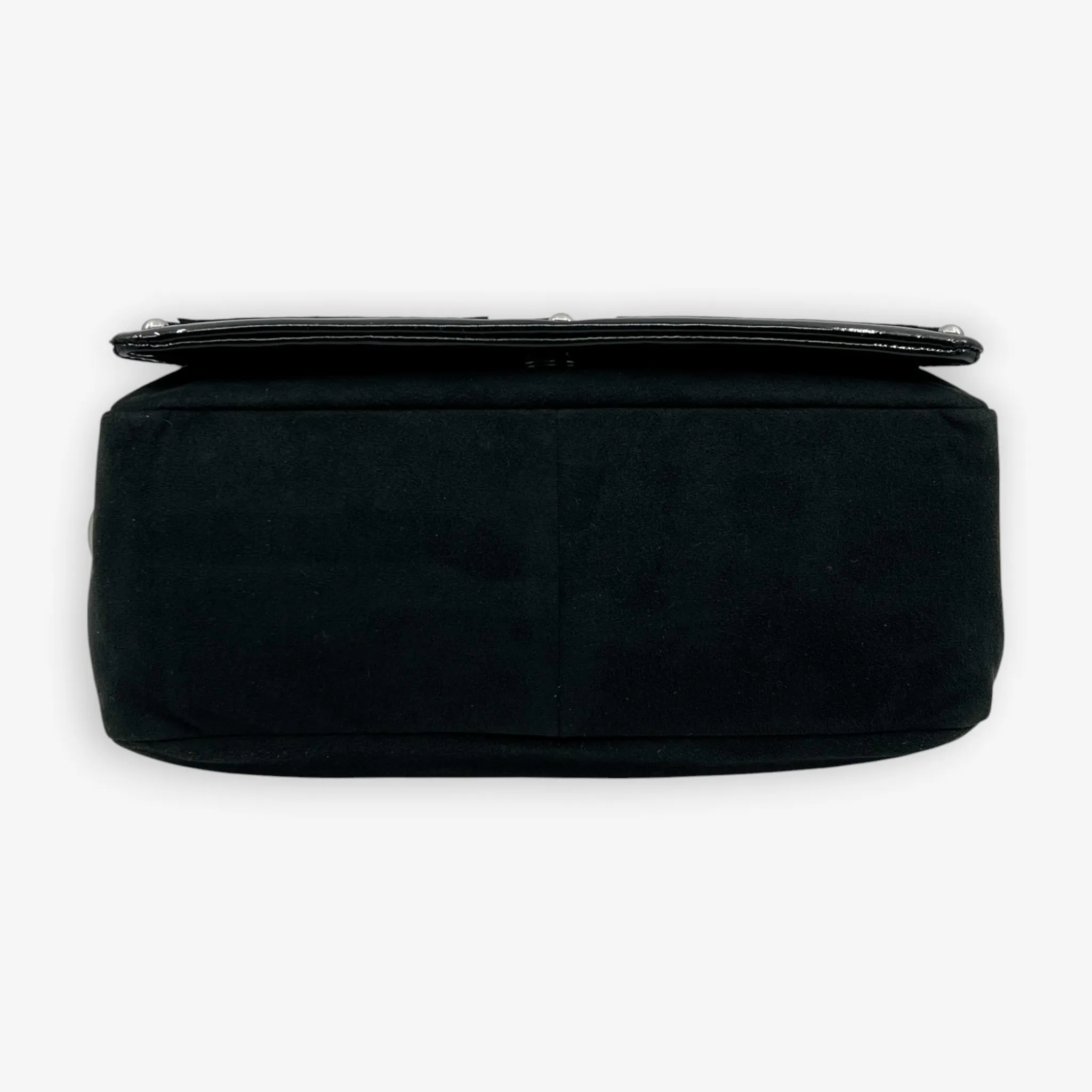 Hugo Boss Black Suede and Patent Leather Shoulder Bag