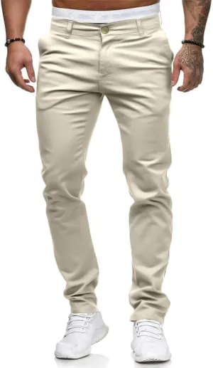 HUNGSON Mens Chinos Slim Fit Stretch Flat-Front Skinny Dress Pants