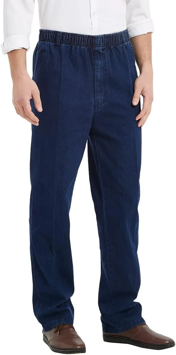 IDEALSANXUN Mens Elastic Waist Jeans