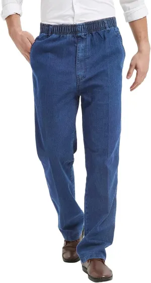 IDEALSANXUN Mens Elastic Waist Jeans