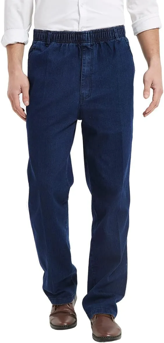 IDEALSANXUN Mens Elastic Waist Jeans