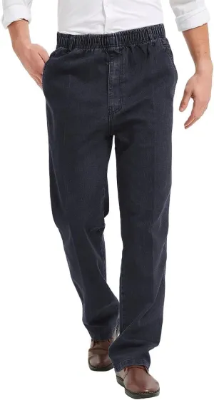 IDEALSANXUN Mens Elastic Waist Jeans