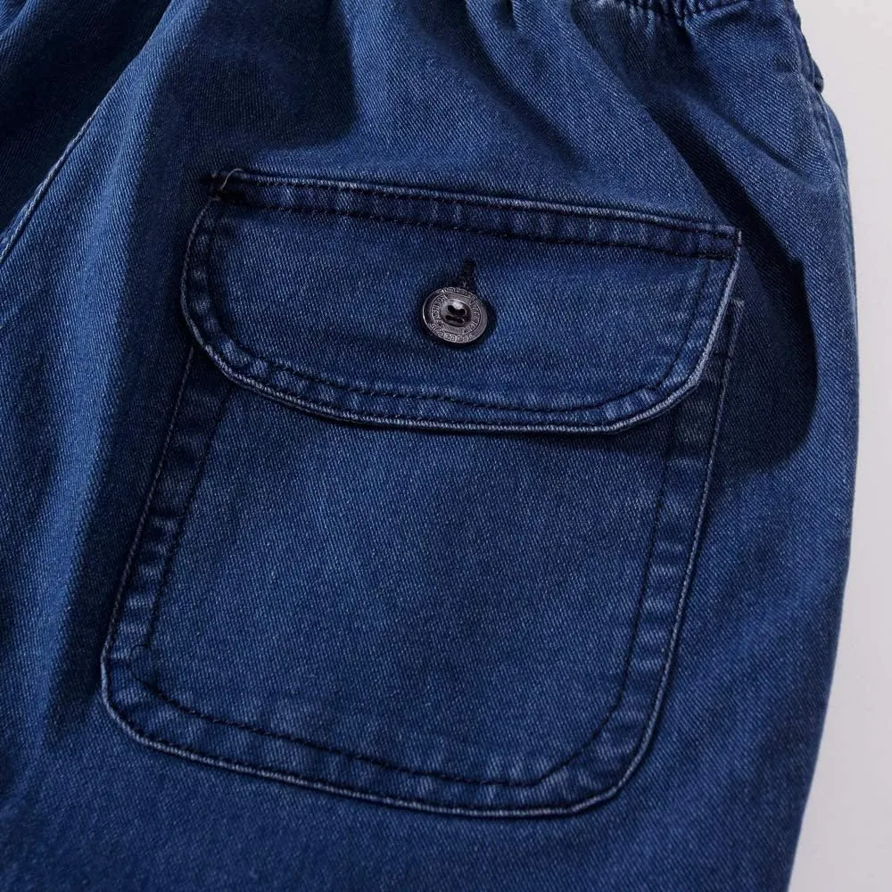 IDEALSANXUN Mens Elastic Waist Jeans