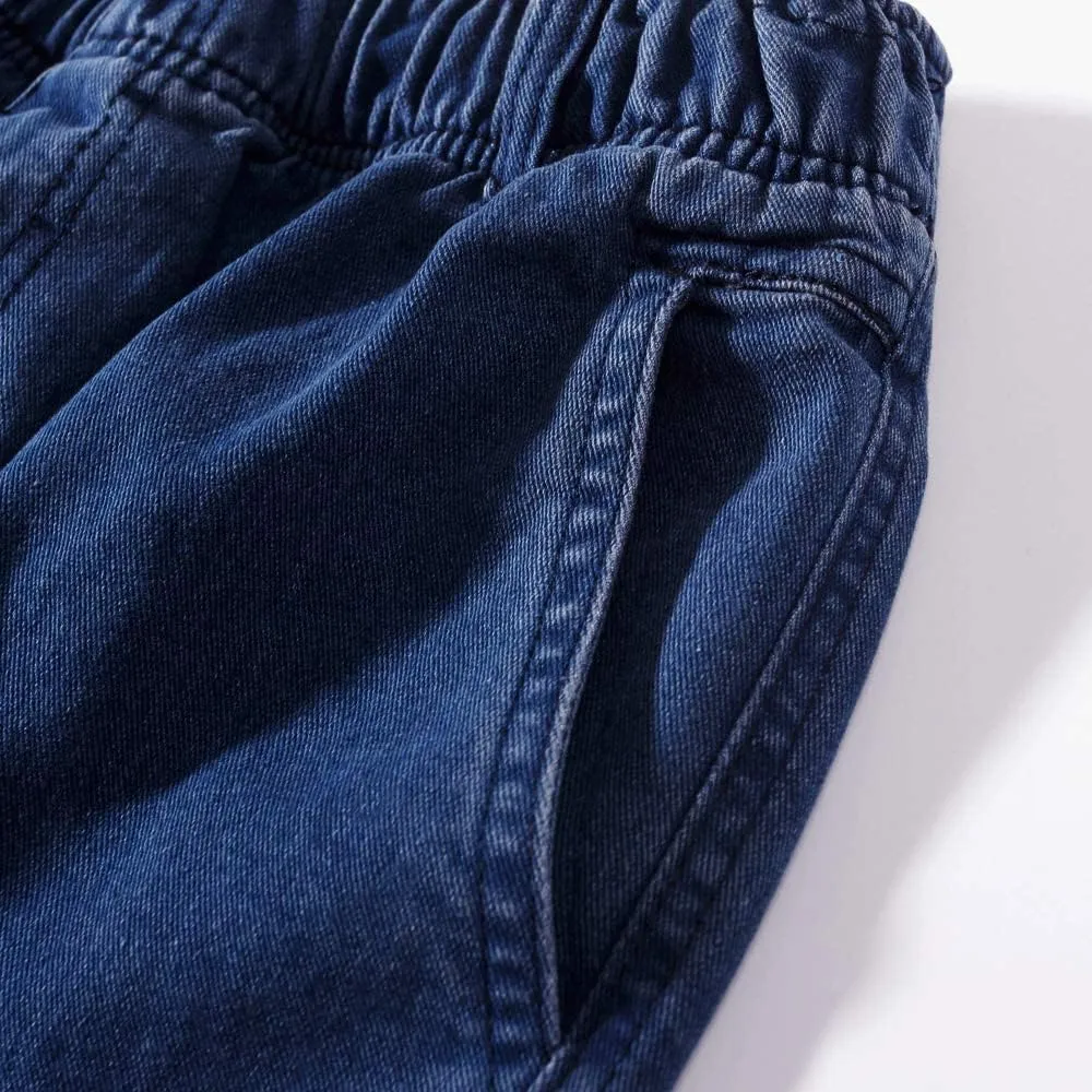IDEALSANXUN Mens Elastic Waist Jeans